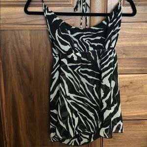 Eye-turning sheer black and cream halter top